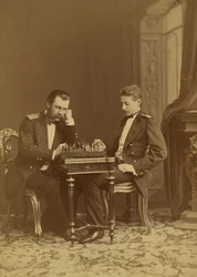 Constantin Nikolaievitch de Russie et Constantin Constantinovitch de Russie - Gran Duque Konstantin Nikolaevich de Rusia (1827-1892) y Gran Duque Constantinovich de Rusia (1858-1915), por Bergamasco, Charles (Karl) (1830-1896). Foto del álbum