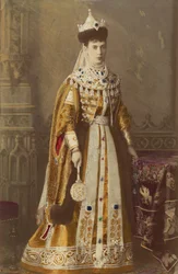 Marie Fedorovna (Maria Feodorovna ou Fiodorovna, princesse Dagmar de Danemark) - Retrato de la emperatriz Maria Fyodorovna, princesa Dagmar de Dinamarca (1847-1928), por Bergamasco, Charles (Karl) (1830-1896). Fotografía alúmina