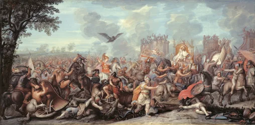 Muerte de un general persa (temple sobre vitela)