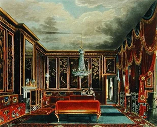 La sala japonesa en Frogmore, grabado por R. Reeve, de 