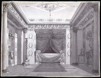Diseño para un dormitorio imperial, c.1810