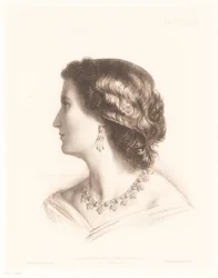 Retrato de una mujer italiana antonia. (título en el objeto) Retratos de mujeres italianas (título de la serie)