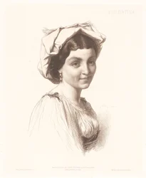 Retrato de una mujer italiana Nunziatina (título sobre objeto) Retratos de mujeres italianas (título de la serie)