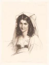 Retrato de una mujer italiana Pascuccia (título sobre objeto) Retratos de mujeres italianas (título de la serie)