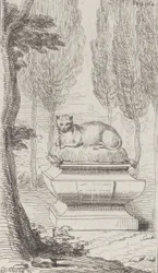 Gato sobre una tumba
