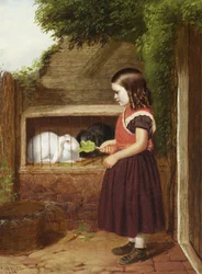 Alimentando a los conejos, 1868
