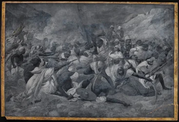La derrota del ejército egipcio bajo Hicks Pasha por las fuerzas del Mahdi Muhammad Ahmad en El Obeid, 5 de noviembre de 1883