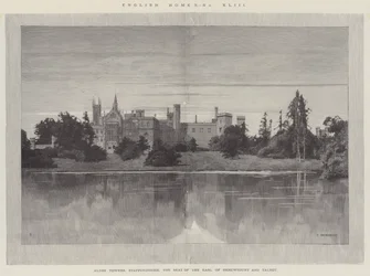 Casas inglesas, Alton Towers, Staffordshire, la residencia del Conde de Shrewsbury y Talbot