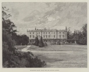 Hughenden Manor, vista trasera y jardines privados