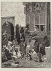 Bocetos en Egipto, Patio de una Casa en El Cairo