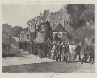 El funeral del Sr. Gladstone, la procesión saliendo del castillo de Hawarden