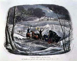 "Una Señal de Angustia, o El Visitante de Navidad", grabado por R.G. Reeve