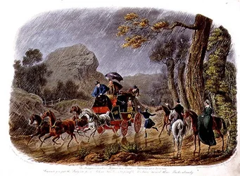 "La Decepción, o Retirada en una Lluvia", grabado por R.G. Reeve