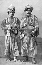 Kurdos de Hazou. Grabado de Barban a partir de una fotografía