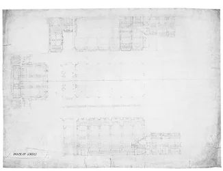 Diseño para las elevaciones este, oeste y norte de la Casa de los Lores, c.1842