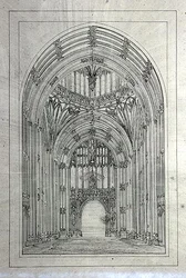 Entrada a la Casa de los Lores, de una carpeta de dibujos del Nuevo Palacio de Westminster