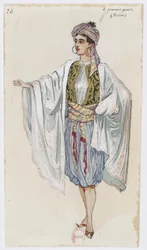 Holmès - La Montaña Negra - diseños de vestuario de Charles Bianchini - 26. Cuatro jóvenes. Ballet
