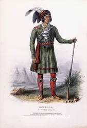 Asseola, un líder seminola, hacia 1837-1844