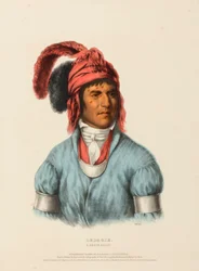 LEDAGIE A CREEK CHIEF, de History of the Indian Tribes of North America