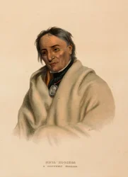 META-KOOSEGA. A CHIPPEWAY WARRIOR, de History of the Indian Tribes of North America.