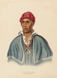 QUA-TA-WA-PLA. UN JEFE SHAWANOE de la Historia de las Tribus Indias de Norteamérica