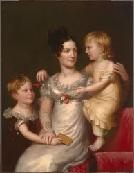 Sarah Weston Seaton con sus hijos Augustine y Julia, c. 1815