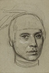 Estudio para un retrato de No-Tin (Viento), un jefe ojibwe