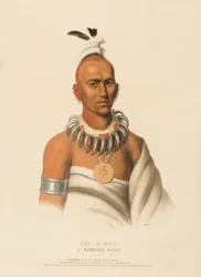TAI-O-MAH A MUSQUAKEE BRAVE., de History of the Indian Tribes of North America