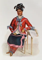 Tshusik, una mujer Chippeway, 1827, ilustración de 
