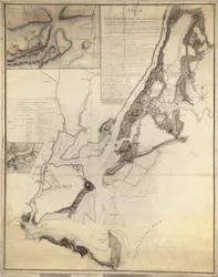 Plano de la isla de Nueva York y parte de Long Island, con el país circundante, hasta Dobbs