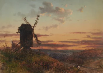 Paisaje con molino de viento