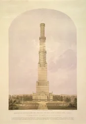 Diseño para Convertir el Palacio de Cristal en una Torre de 1000 pies de Altura, pub. por Ackermann y Co., 1852