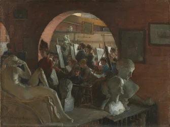 Un rincón en la Liga de Estudiantes de Arte, 1888