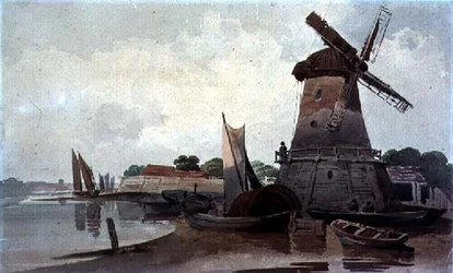 Vista del Támesis, con Molino de Viento y Barcos