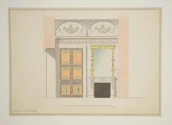 Diseño de la Biblioteca del Gabinete, principios de 1780