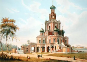 La Iglesia de la Protección de la Virgen en Moscú, 1840s