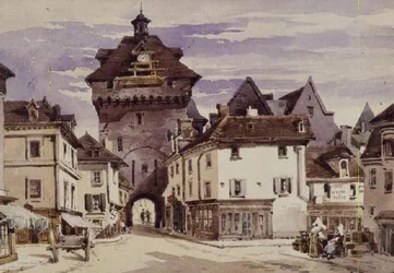 Escena callejera en Loches, Francia