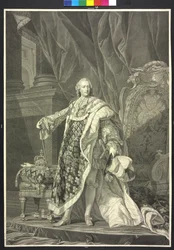 Rey de Francia Luis XV (aguafuerte)