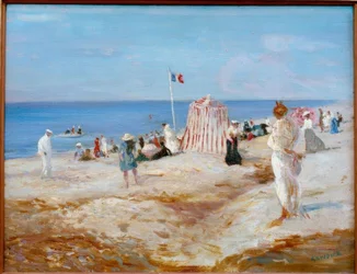 Escena de playa en Dieppe