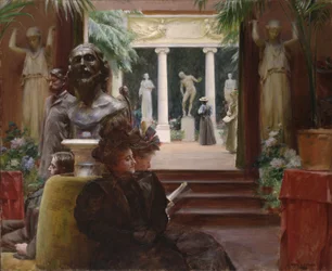 En la exposición de escultura, 1895