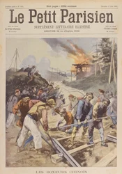 La rebelión de los bóxers (1900-01), Los bóxers sabotean el ferrocarril, junio de 1900 (impresión)