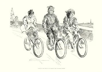 Gullem, aconsejado por su médico, hace ejercicio al aire libre (litografía)