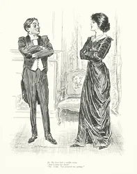 Él: Hemos tenido una terrible pelea. "Y yo salí ganando". "No. Yo lo hice. Aceptaste mis disculpas" (lito)
