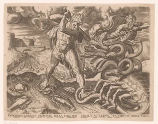 Hércules vence a la hidra de Lerna
Obras de Hércules según Frans Floris (título de la serie)