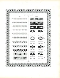 Colección de bordes ornamentales y piezas decorativas (impresión)