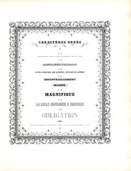 Tipos de letra decorativos con doble marco ornamental (impresión)