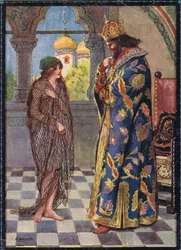 Ilustración de portada de Cuentos infantiles de leyendas rumanas por Moses Gaster (1856-1939) 1921