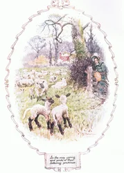 En la misma primavera de su tambaleante belleza (litografía en color)
