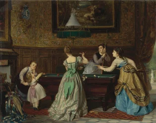 Damas jugando al billar, 1869