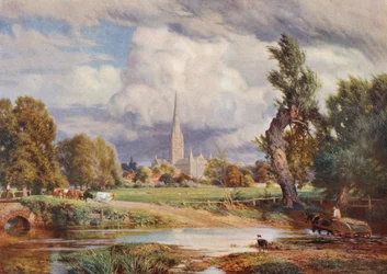 Catedral de Salisbury (litografía en color)